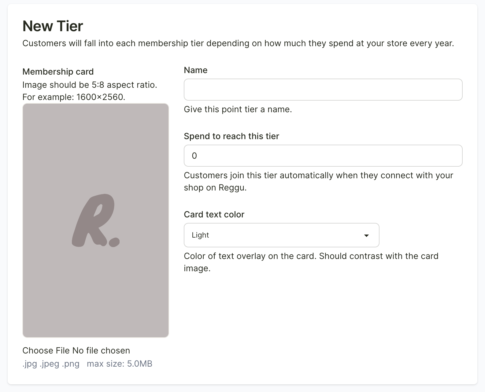 Multiple membership tiers — step 2