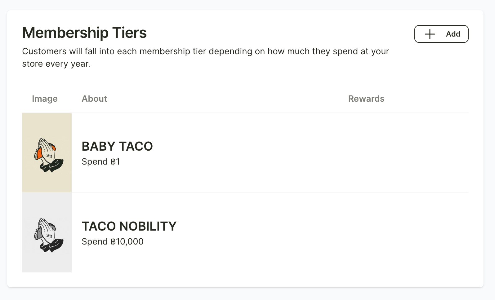 Multiple membership tiers — step 1