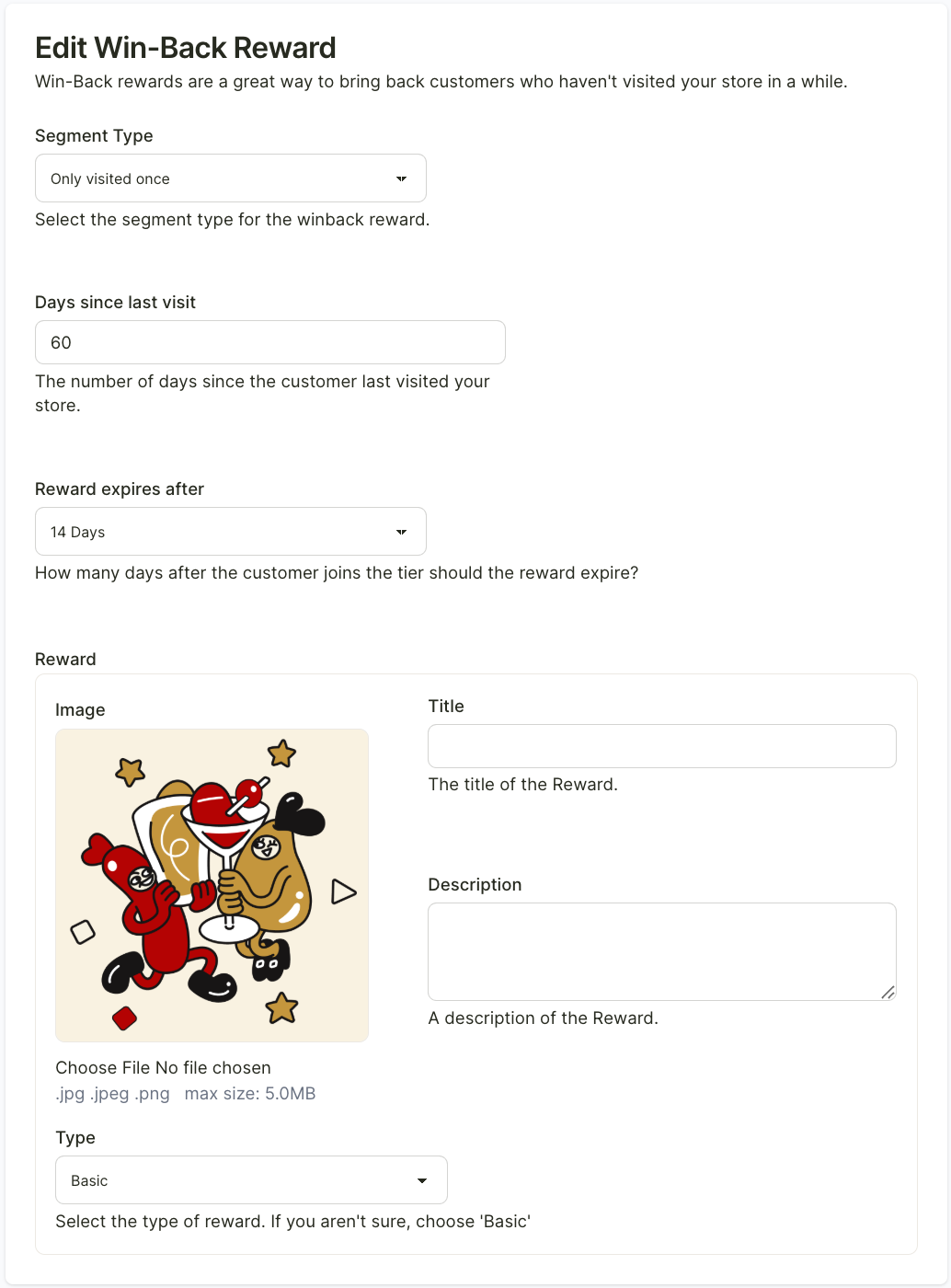 Win-back rewards — step 2
