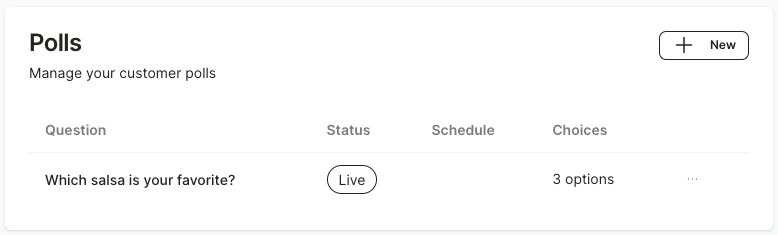 Creating polls — step 1